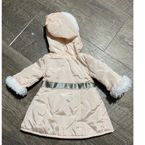 American Girl 18in Doll Pretty In Pink Winter Coat Fur Hood 2015 Retired - Picture 2 of 2